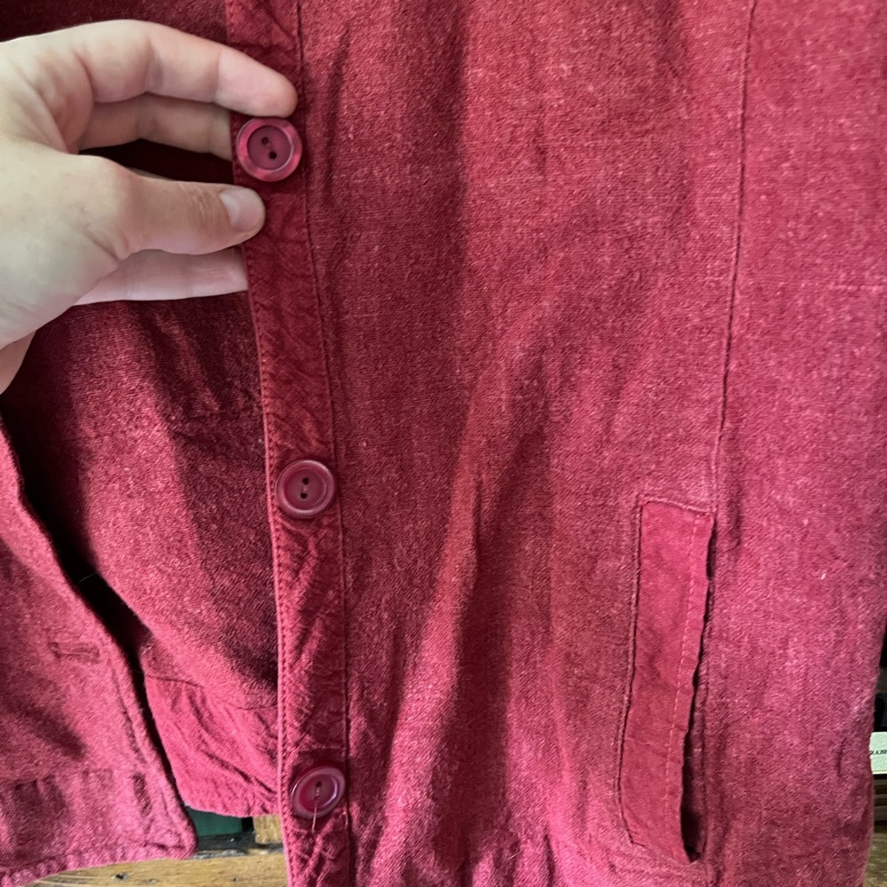 Linen blend Red Jacket - Picture 3 of 3